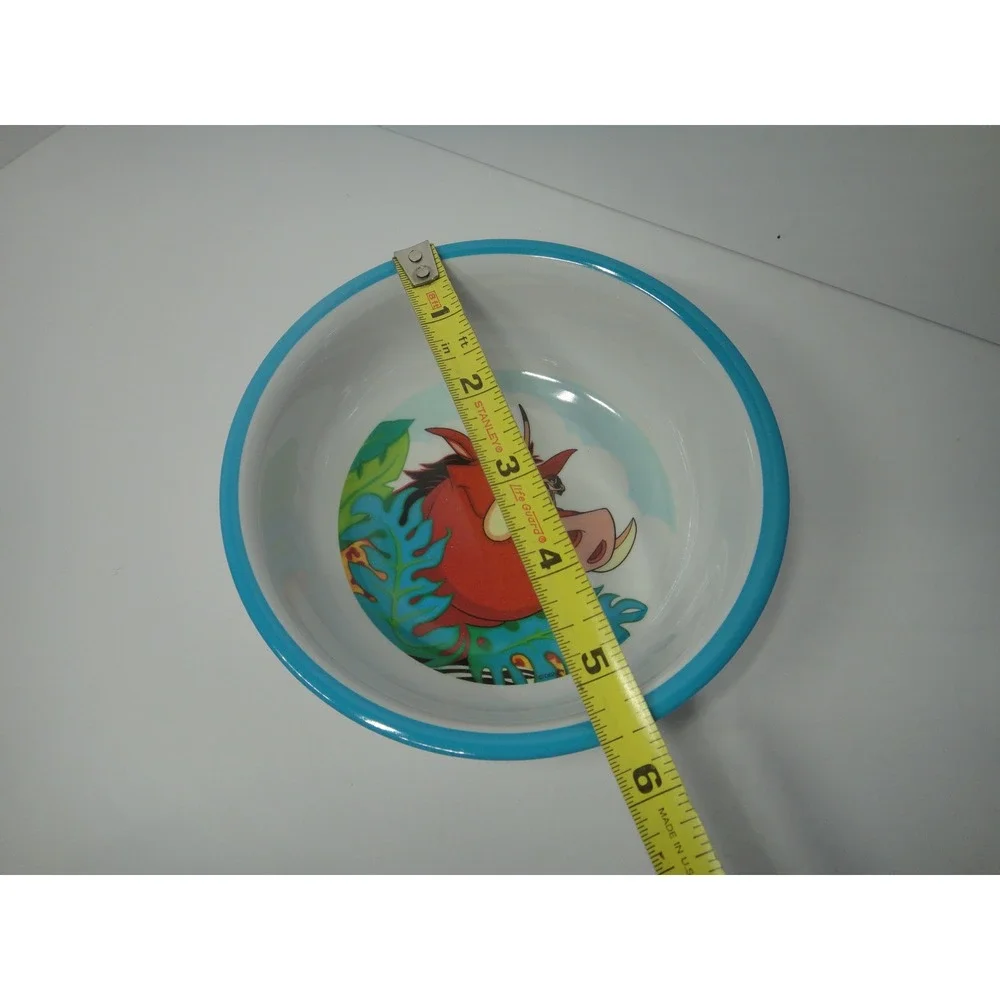 Zak Designs Disney Lion King Pumbaa Timon Melamine Bowl Blue Rim 5.5 Inch VTG